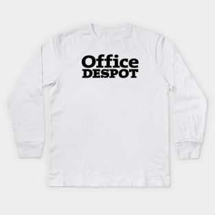 Office Despot black text Kids Long Sleeve T-Shirt